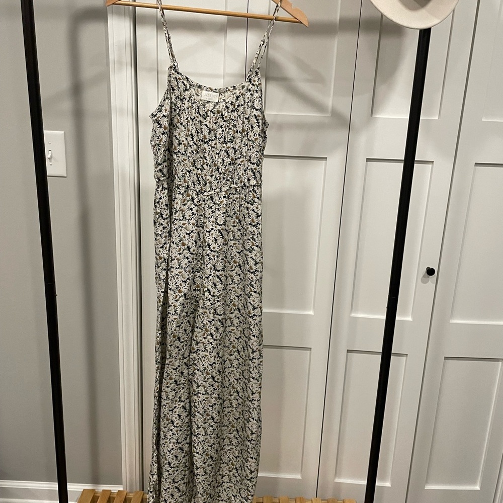 Abound Floral Print Dress with Black and Green Accents